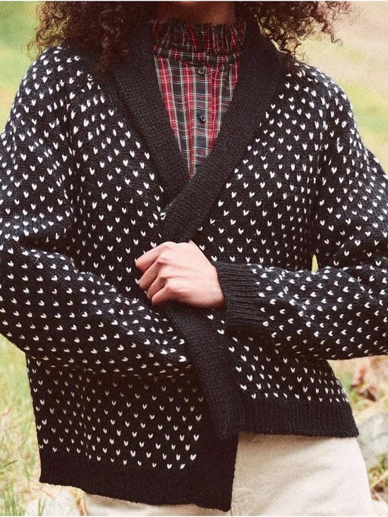 THE GREAT. The Tiny Hearts Lodge Wool and Alpaca Blend Cardigan - Picture 13 of 14